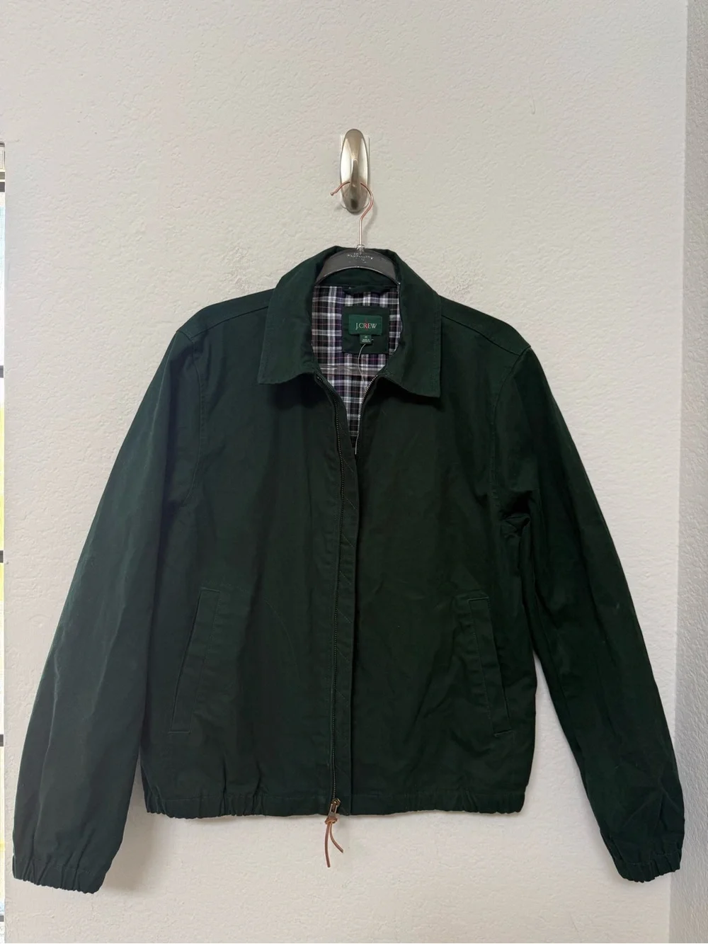 J Crew Harrington Jacket in Cotton Twill Green Size Medium